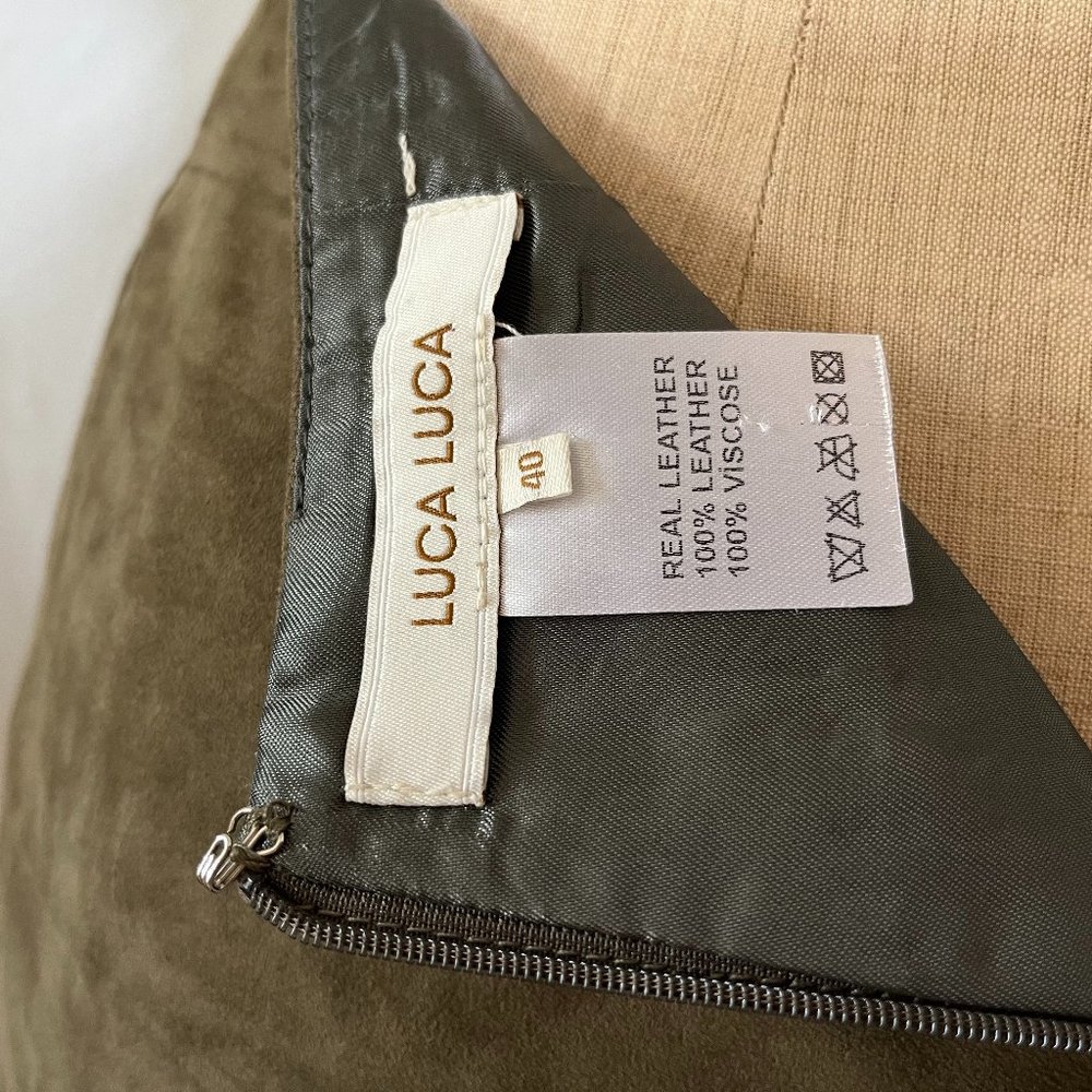 Olive Suede Leather Shirt